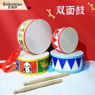 贝倍妙双面鼓军鼓儿童鼓乐器手拍鼓幼儿园教具奥尔夫打击乐器