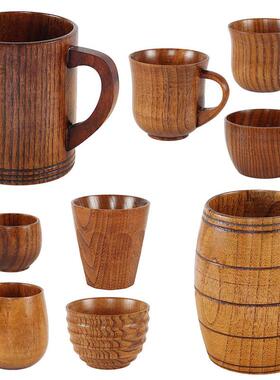 9 Styles Jujube Wooden Handmade Water Coffee Mug Cup Tea Bee