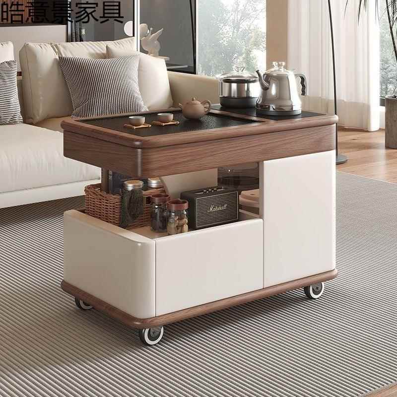 客厅边柜家用阳台水壶茶桌茶台茶水沙发侧边移动实木茶几泡茶一体