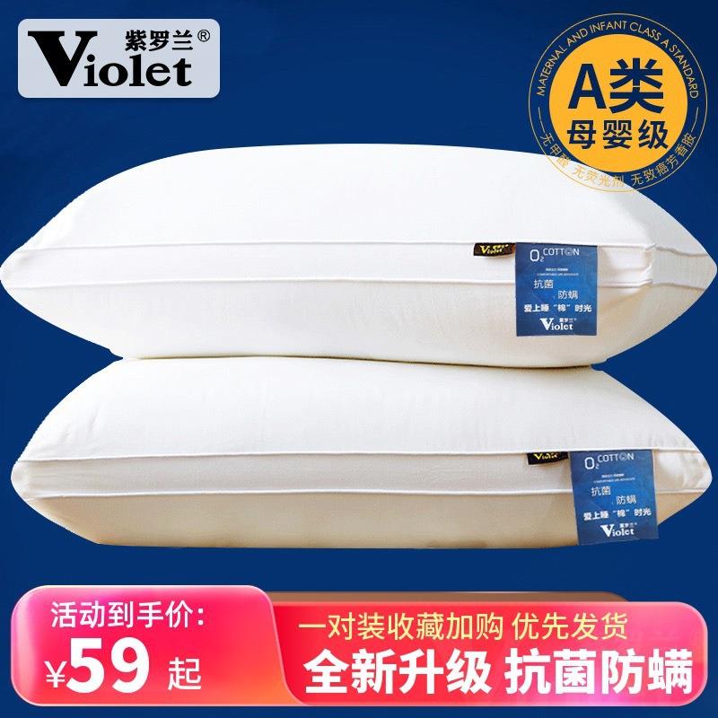 一对装羽丝绒可水洗枕头枕芯夏护颈椎助睡眠酒店家