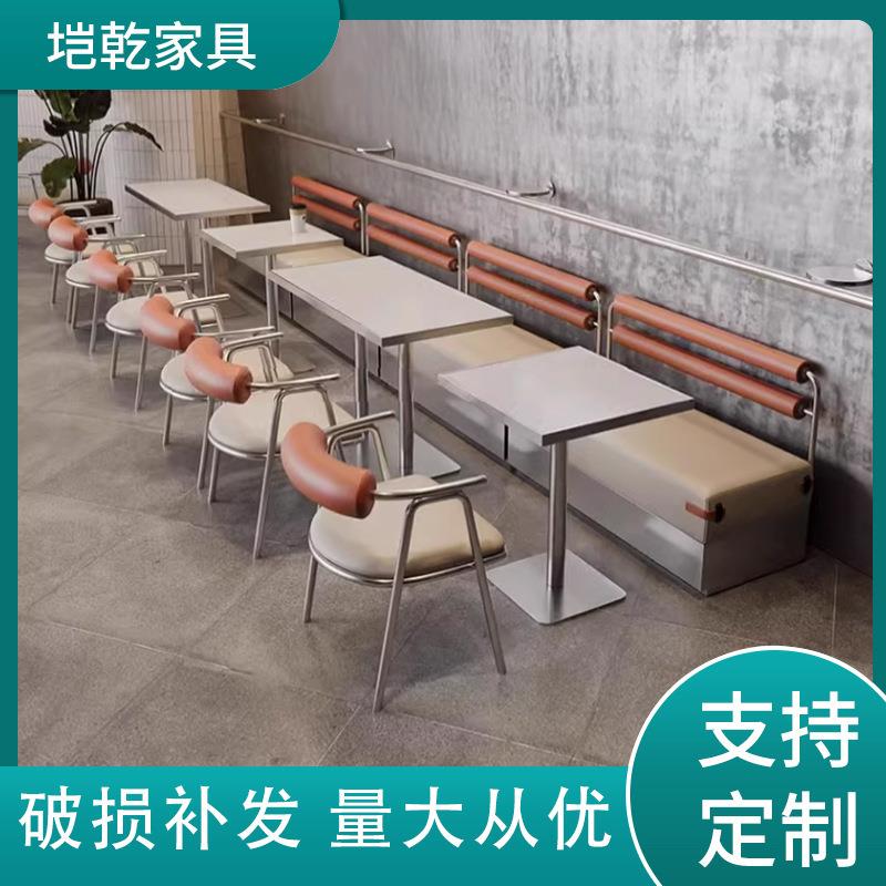 工业风铁艺餐桌椅港式主题奶茶店卡座沙发茶餐厅冰室圆桌商用