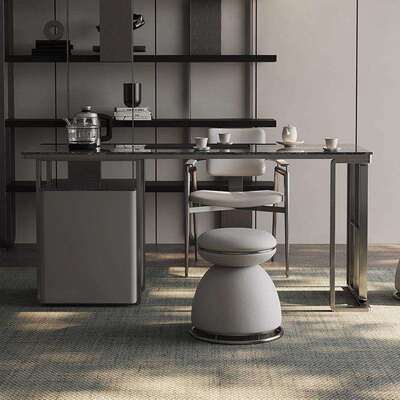 轻岩板倪晟奢茶桌现代极简约家用小型阳台客厅意式简高户档功夫泡