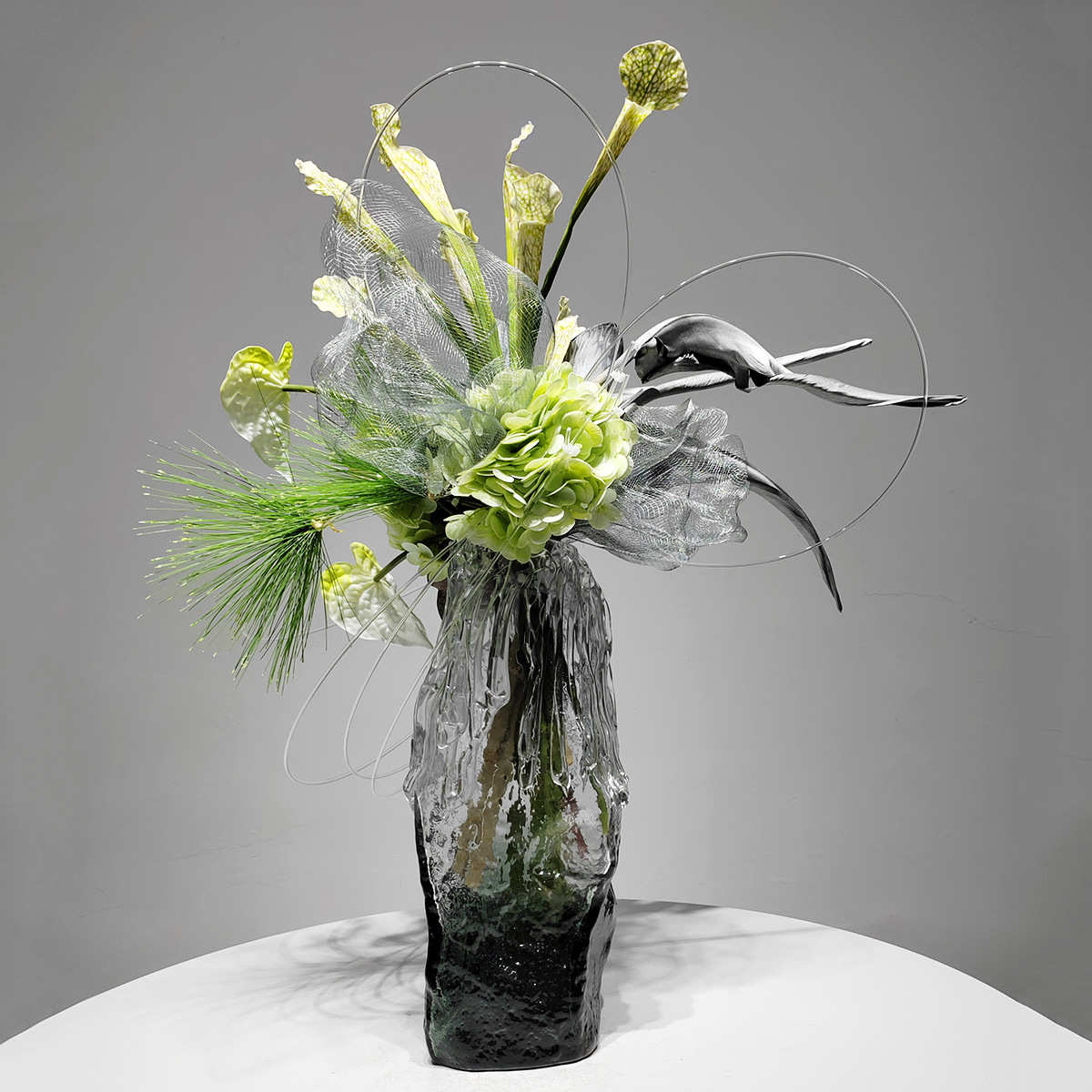 现代仿真花艺摆件轻奢客厅展厅餐桌样板间茶几假花酒店前台装饰品