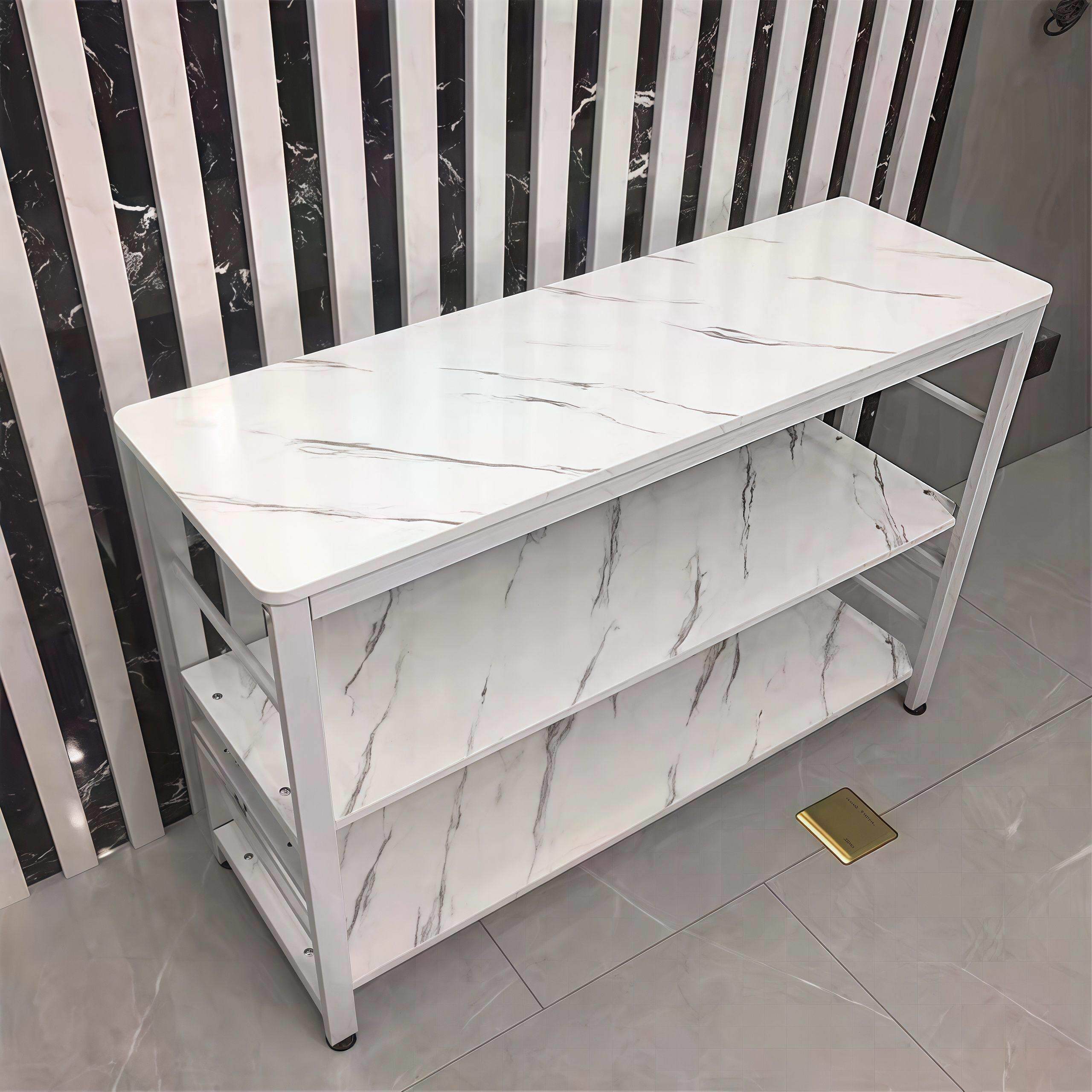 厨房长桌切菜台多层微波炉架多功能家用备餐工作台简易收纳窄边柜