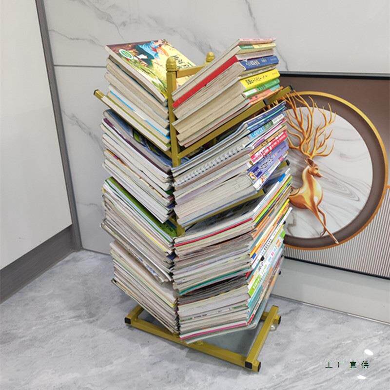 儿童书架架简易树多层绘本铁形艺985书架可移动收纳书展示本架