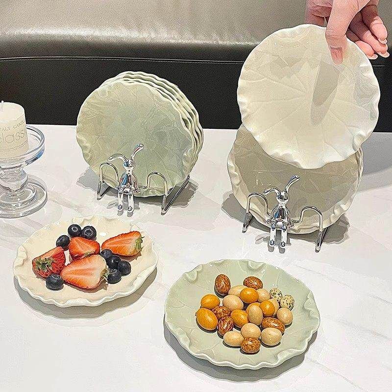 日本吐骨碟家用高档陶瓷小吃盘子水果盘零食小碟子吐骨头碟残渣盘
