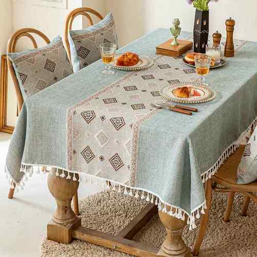 高档桌布布艺棉布麻新中茶几式布盖正方形桌布中国风餐高级感布料