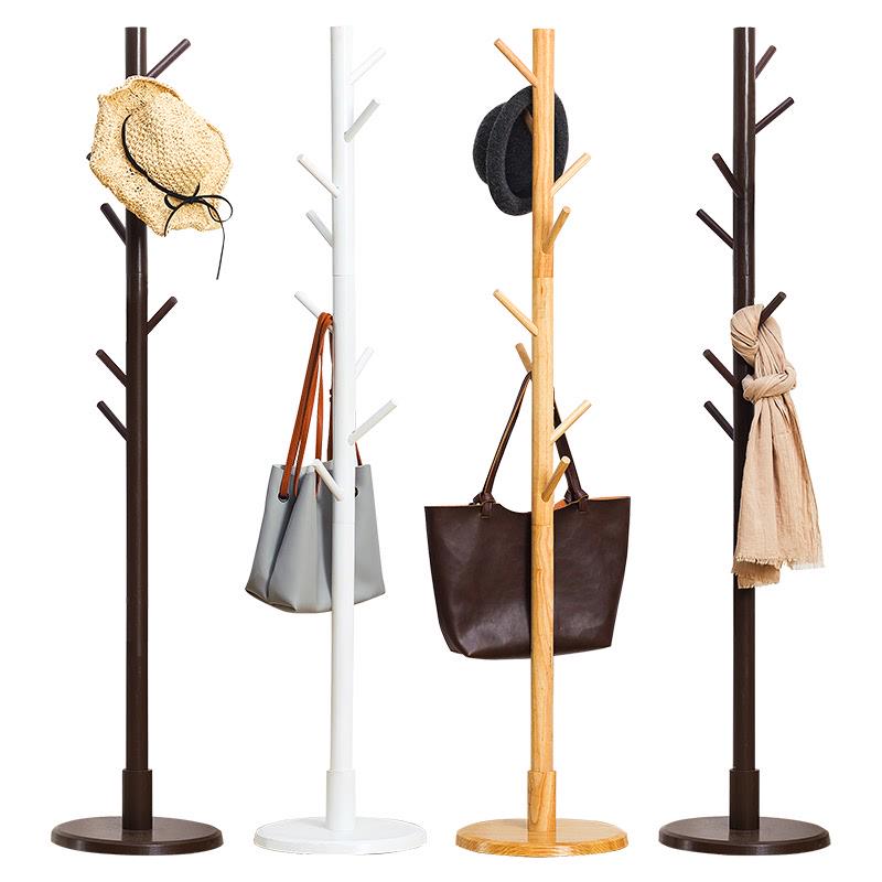 木马人挂衣架落地卧室衣帽间服挂包架子实木简易家用置物简约现代