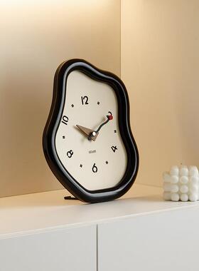 wozoom关屋准油风家居TYOS366客厅台式时钟玄桌摆件奶电视柜座钟