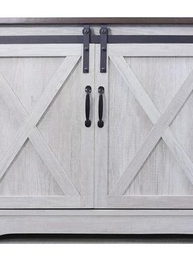 美式电视柜门滑轨木柜家具吊轨迷你谷仓门配件家用Barndoor