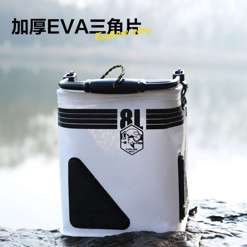 一味打户外水桶可折叠 装鱼桶钓鱼活鱼箱带绳小鱼桶加厚EVA渔具桶