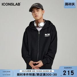 iconslab全拉链连帽开衫卫衣男情侣装潮牌帽衫美式高街外套秋季