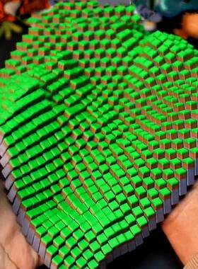 3d打印我的世界草地方块草坪创意解压玩具舒适周边土地草皮模型