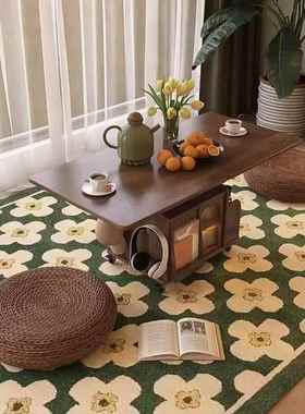 木移BOT动能推车茶折叠餐桌实桌小户型两用客厅沙发边柜多功升降