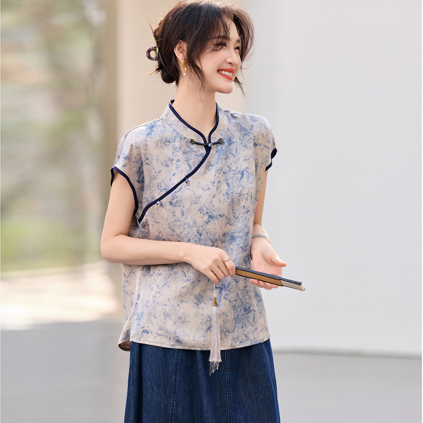 新中式衬衫短袖女上衣夏薄款轻奢高级感2026夏季新款改良旗袍女装