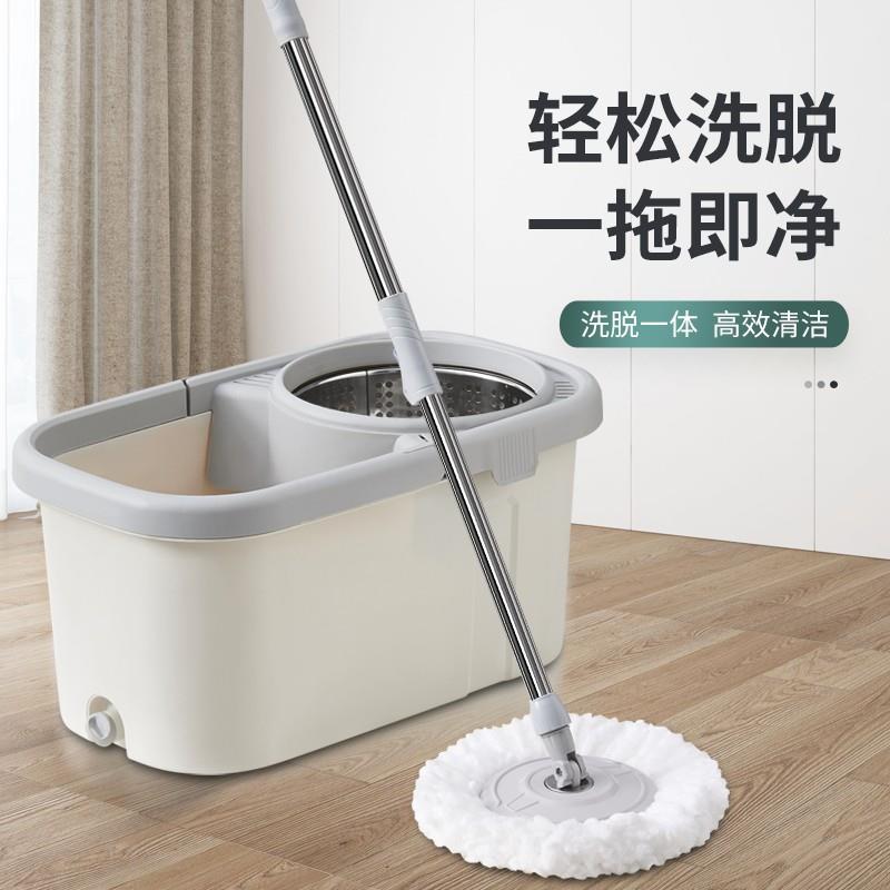 免手洗旋转拖把拖把桶套装组合加厚甩干墩布八字拖布桶家用一拖净