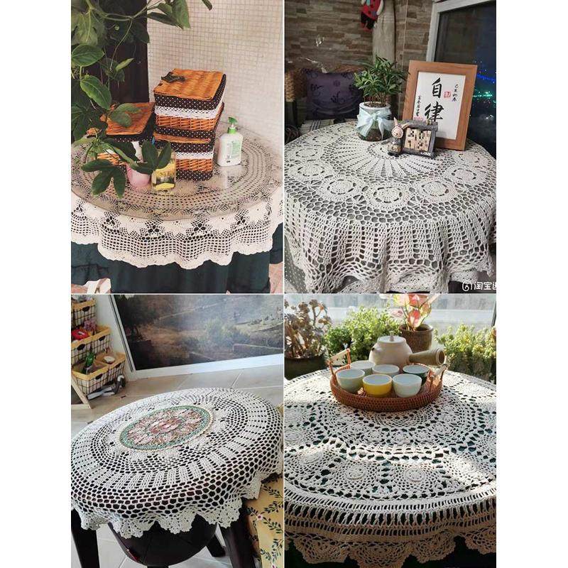 美式乡村钩针桌布荷叶边圆桌布花园茶几盖布纯色绿色拍照道具新品,居家布艺,椅套/椅垫,淘宝优惠券,粉丝福利购,淘宝优惠卷