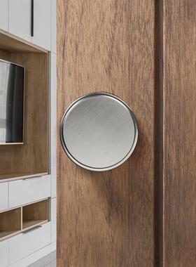 黑色单面隐门门锁室内卧室房木把手带钥家用通匙用型简约房形LOD