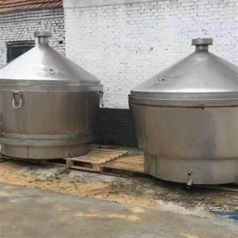 出售酒厂用煮酒锅不锈钢纯粮烤酒设备双层分体式固液两用蒸酒锅