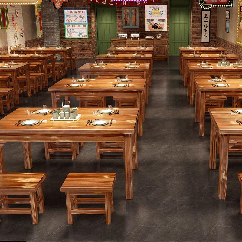 实木快餐桌椅饭店闲鱼二手家俱旧货市场入口面馆碳化商用桌椅组合