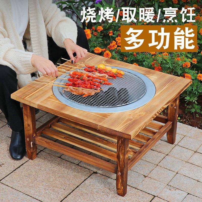 农村老式火盆烧烤碳火盆取暖器木炭家用室内铸铁火盆搬家乔