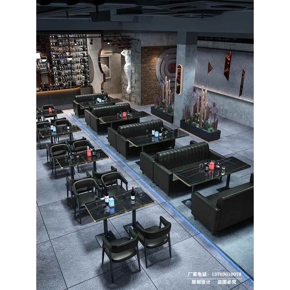 清吧音乐酒馆咖啡西餐厅桌椅组合复古火锅烧烤甜品奶茶店卡座沙发
