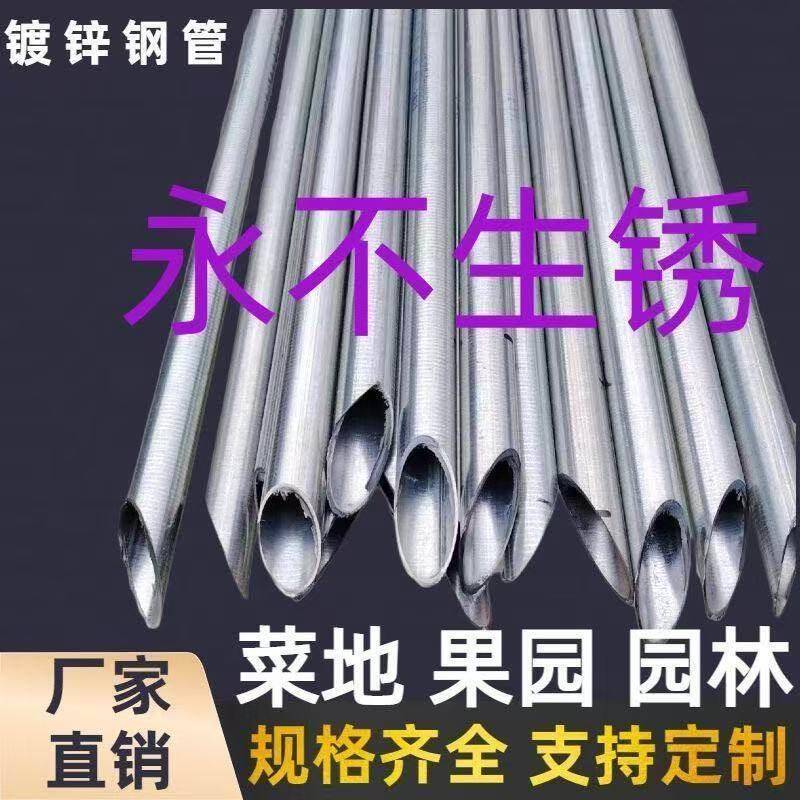 围栏立柱杆铁丝镀锌钢管空心圆管菜园果园围栏支撑钢管养鸡家用管