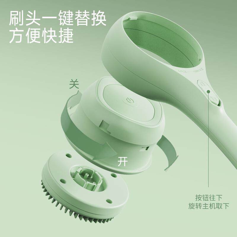 电动沐浴刷洗澡搓背神器后背懒人搓澡长柄擦背搓灰家用刷子洗澡刷