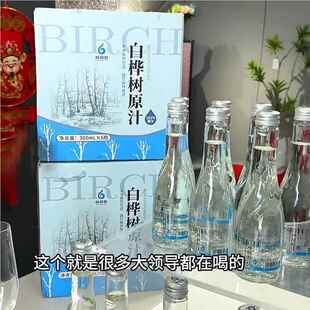 林源春白桦树汁饮料长白山植物饮品桦树清甜自然爽口300ml*6瓶装