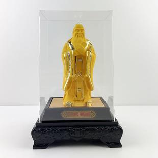 绒沙金孔子像人像雕像庆典摆设孔子一代宗师摆件立式 学校纪念品