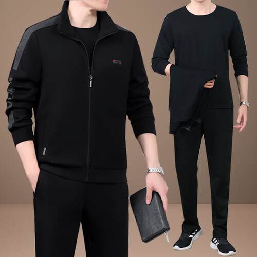 中服年爸动爸运套男装男春秋季新款中老年人休闲运动士三82263817