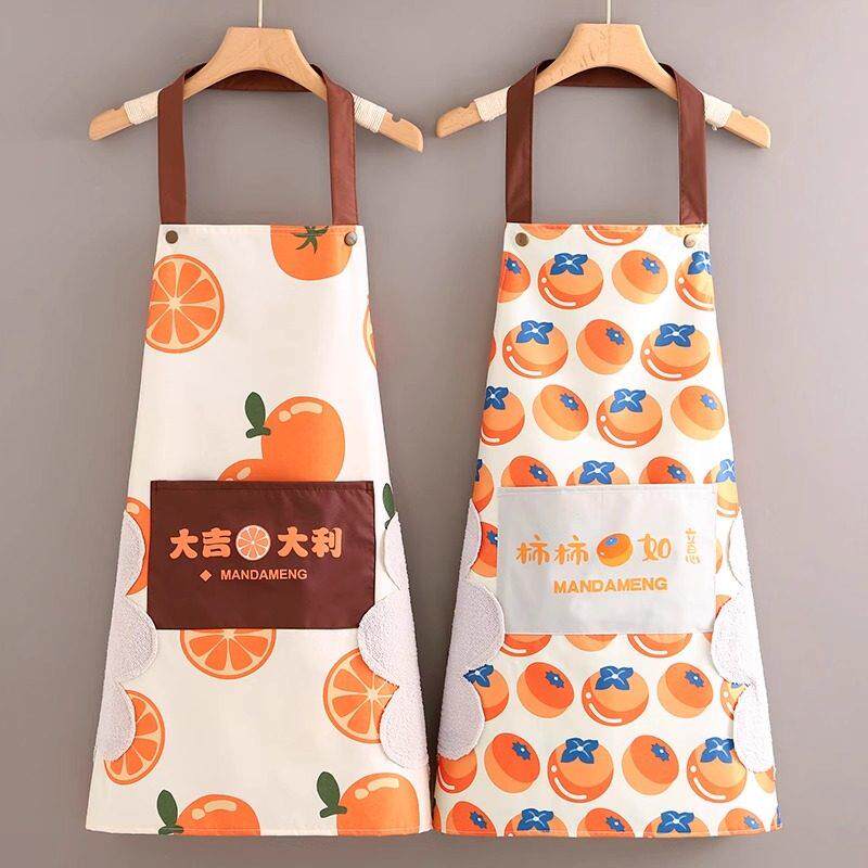 新款韩版防水防油围裙女家用厨房做饭餐饮可爱工作服围腰