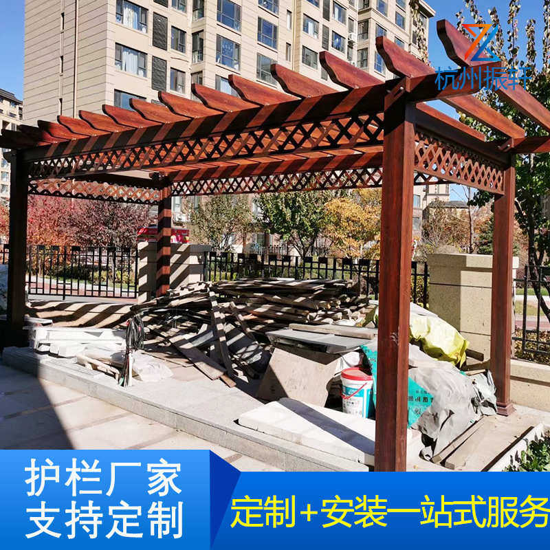 户外仿古凉亭古建木质庭院别墅廊架水榭回廊文化小青瓦防腐木长廊