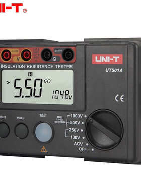 UNI-T优利德绝缘电阻测试仪兆欧表摇表式电子电工电阻表UT501A/2A