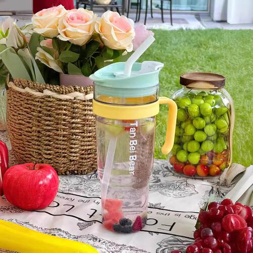 Gradient Plastic Cup Three-piece Set Portable 40oz Large Cap