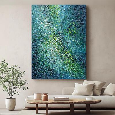 大芬挂村手绘油发画抽象绿玄关装饰画肌YRU-2977理高级感客厅沙墨