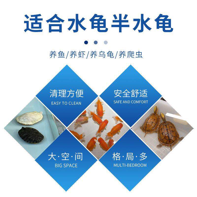 半透明玻璃PP塑料繁殖乌龟缸家用繁殖蛋龟产蛋池过滤带晒台一体箱