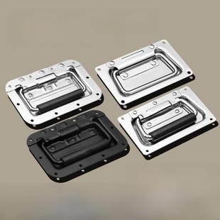 不锈钢航空箱配件内嵌入式 盖环弹簧拉手机箱木箱隐形提手折叠手柄