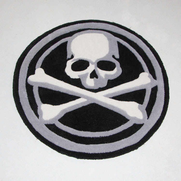 手工加厚腈纶个性骷髅圆形地毯 男孩卧室床边地毯转椅书桌椅子垫,居家布艺,家用脚垫,淘宝优惠券,粉丝福利购,淘宝优惠卷