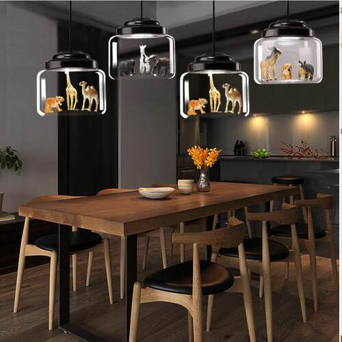新款直销北欧灯具餐厅吊灯咖啡厅服装店创意个性卡通动物儿童房间