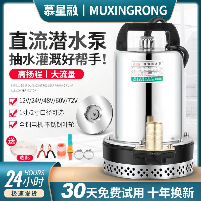 48V电瓶车直流潜水泵12V24V60V72V电动车抽水机高扬程抽水泵农用