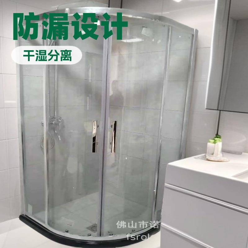 酒店工程折叠淋浴房隔断玻璃无轨折叠小户型节省空间卫生间浴室门