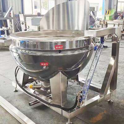 蒸加热液翻锅60LMV0L自动出料煮夹压层锅 304锅胆液压肉出料卤煮