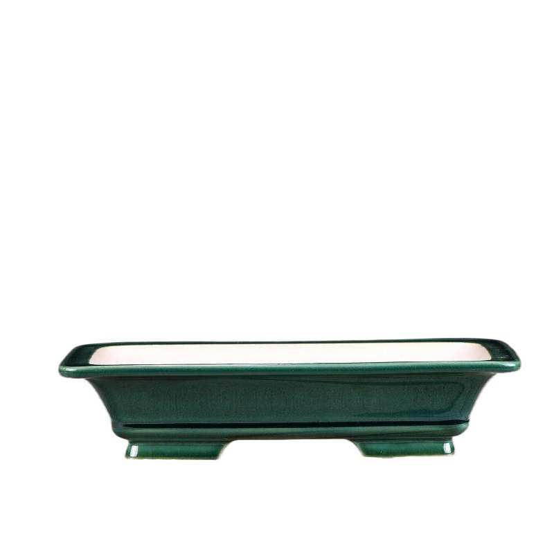 紫砂盆景花盆长方形马槽四方盆多肉盆栽冰裂釉兽头石湾花盆