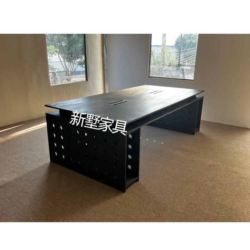 设计师款工作位多人电脑桌主管桌黑色洞洞板办公桌海洋板书桌书台