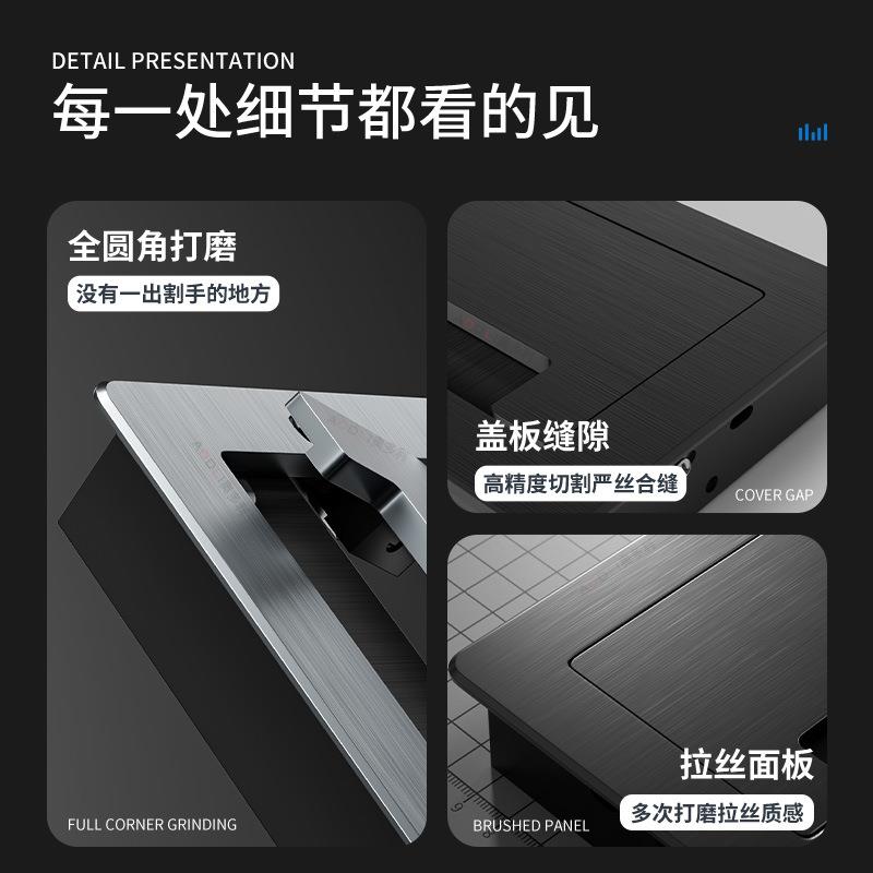 电视柜隐藏穿线盒嵌入式电脑桌线孔盖办公桌子长方形阻尼缓冲装饰