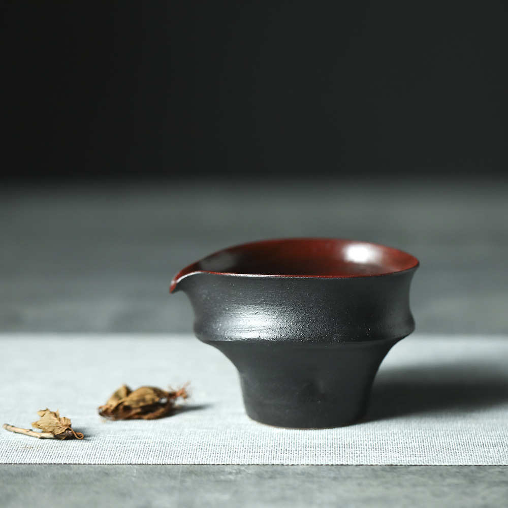 景德镇柴烧公道杯裸烧自然落陶瓷分茶器灰纯手工复古中式功夫茶具