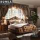 欧式 奢华皮艺1.8米婚床组合家具H3 实木双人床主卧别墅美式