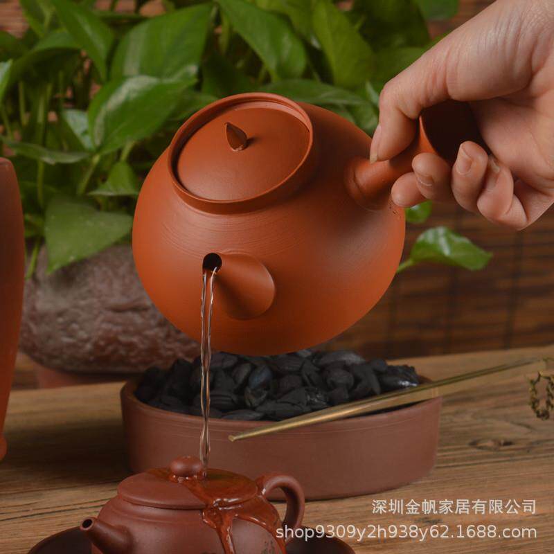 潮州薄胎砂铫纯手工玉书煨手拉壶朱泥电陶炉烧水茶壶古陶工艺