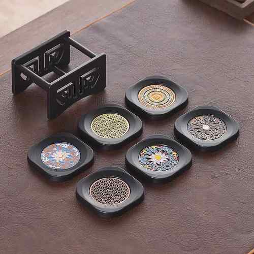 茶杯垫轻奢高级感茶垫中式功夫茶杯垫托防烫隔热杯托底座茶具配件